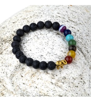 7 chakras and lava stone bracelet