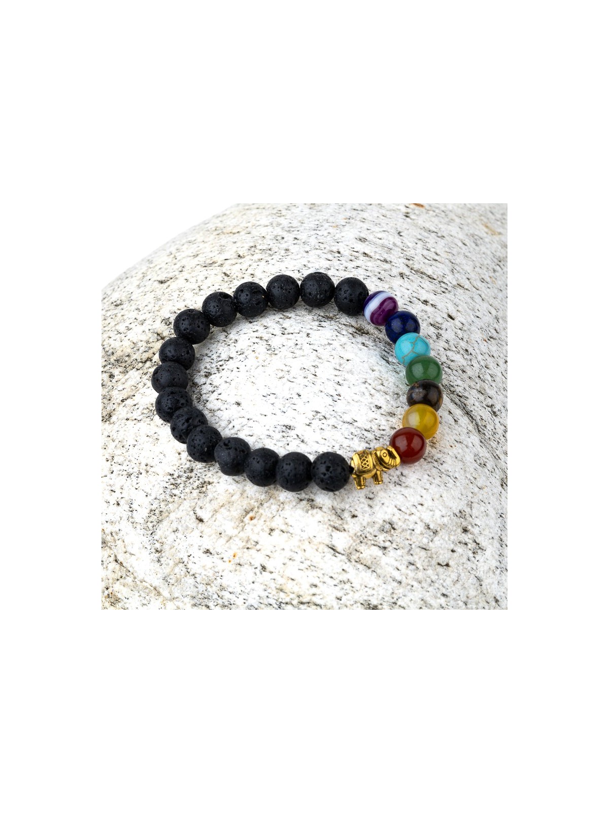 7 chakras and lava stone bracelet