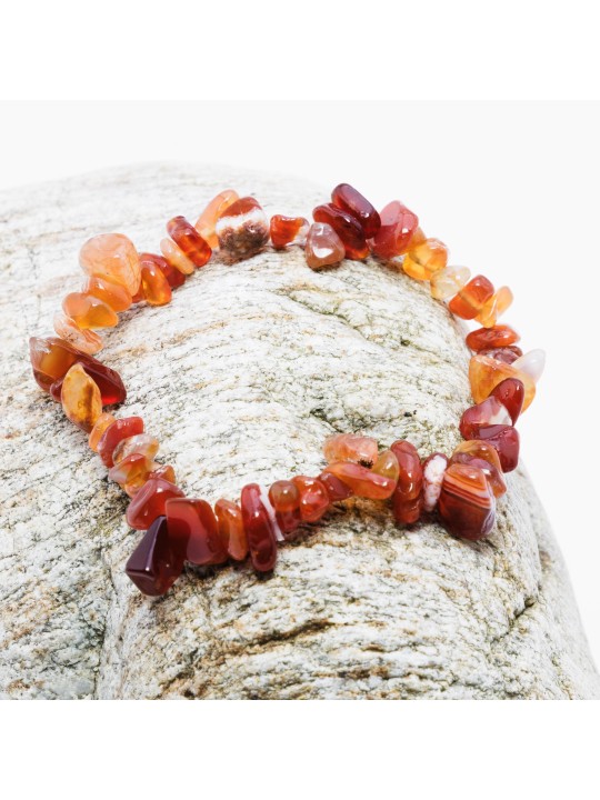Bracelet Chips Red Agate: Passion, Vitality and Protection