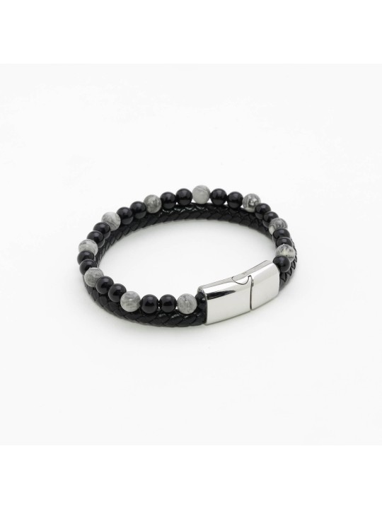 Découvrez nos bracelets en Onyx et Jasper Grey