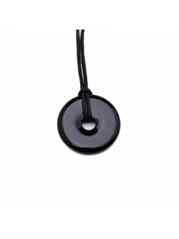 Donut avec cordon dans un bel onyx noir