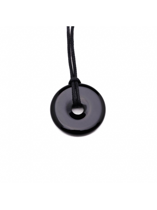 Donut with cord in a beautiful black onyx