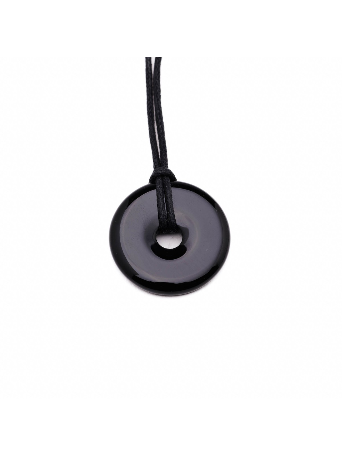 Donut with cord in a beautiful black onyx