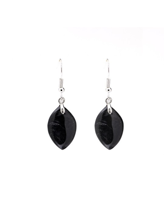 Earrings in black tourmaline