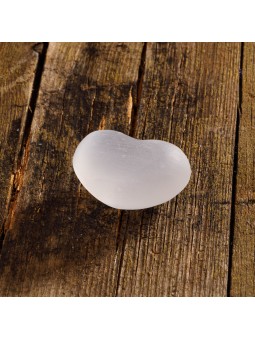 HEART IN SELENITE 'SATINED'