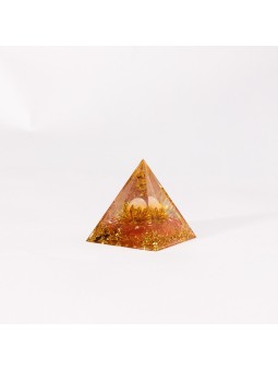 Piramide Orgonite con quarzo rosa