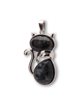 Pendentif chat Labradorite