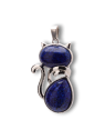 Pendentif chat en lazuli lapri-lapis