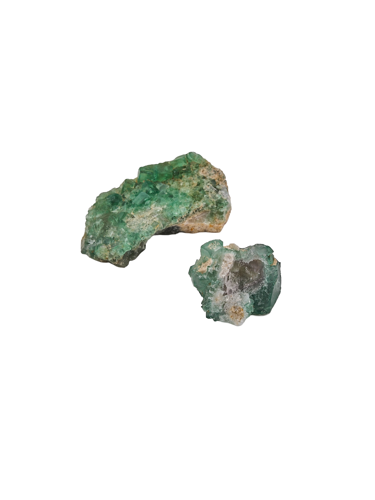 Découvrez nos druses de fluorite verte