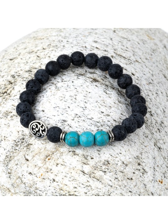 Discover our lava and turquoise stone bracelets
