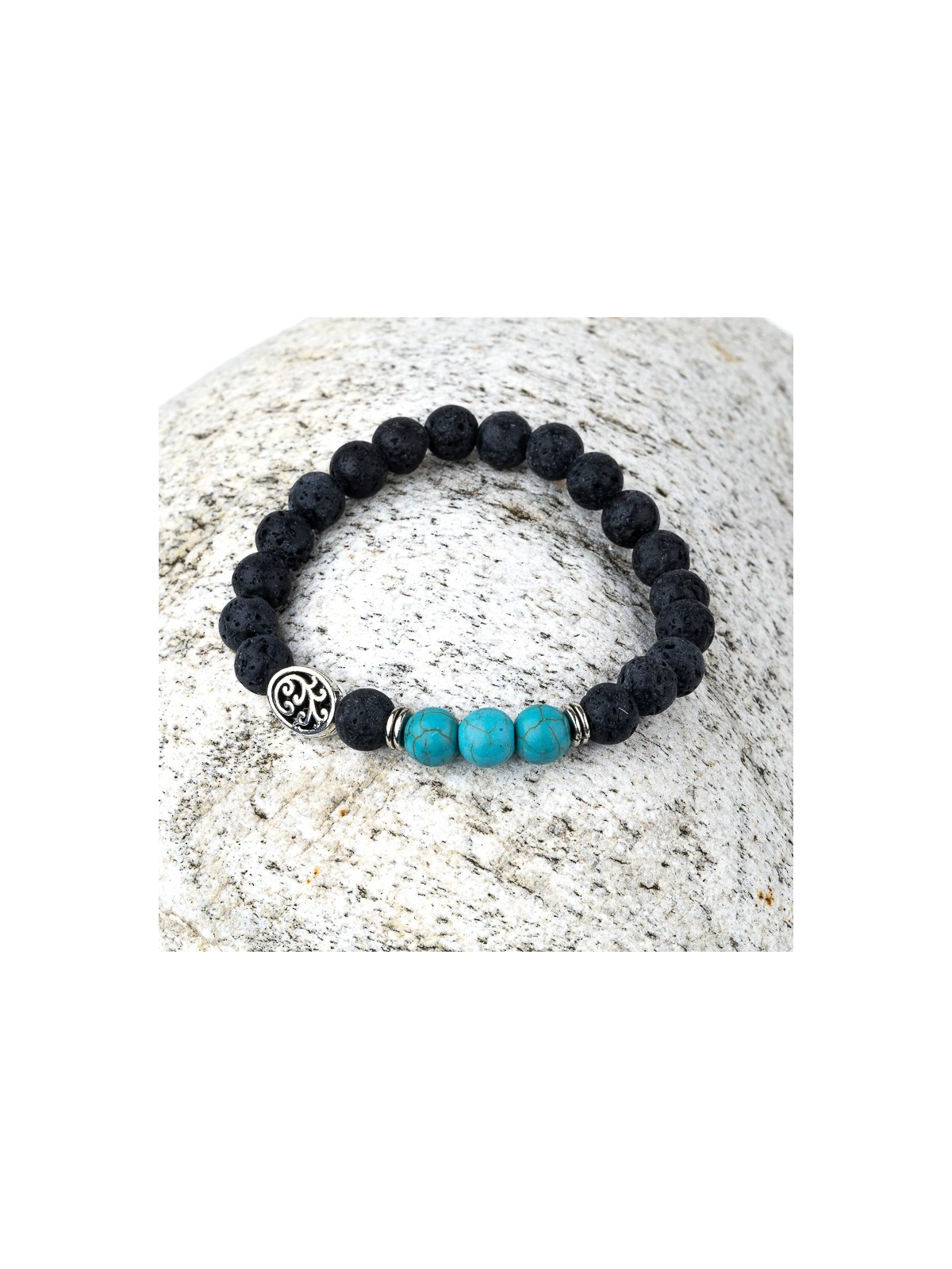 Discover our lava and turquoise stone bracelets